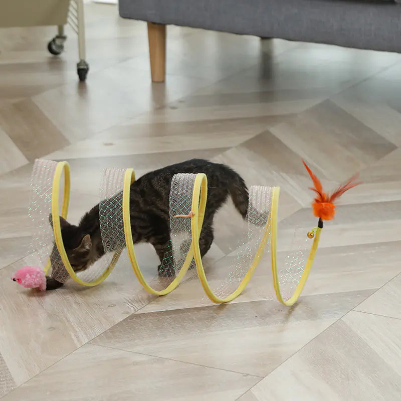 S Shaped Foldable Cat Tunnel Toy for Pets