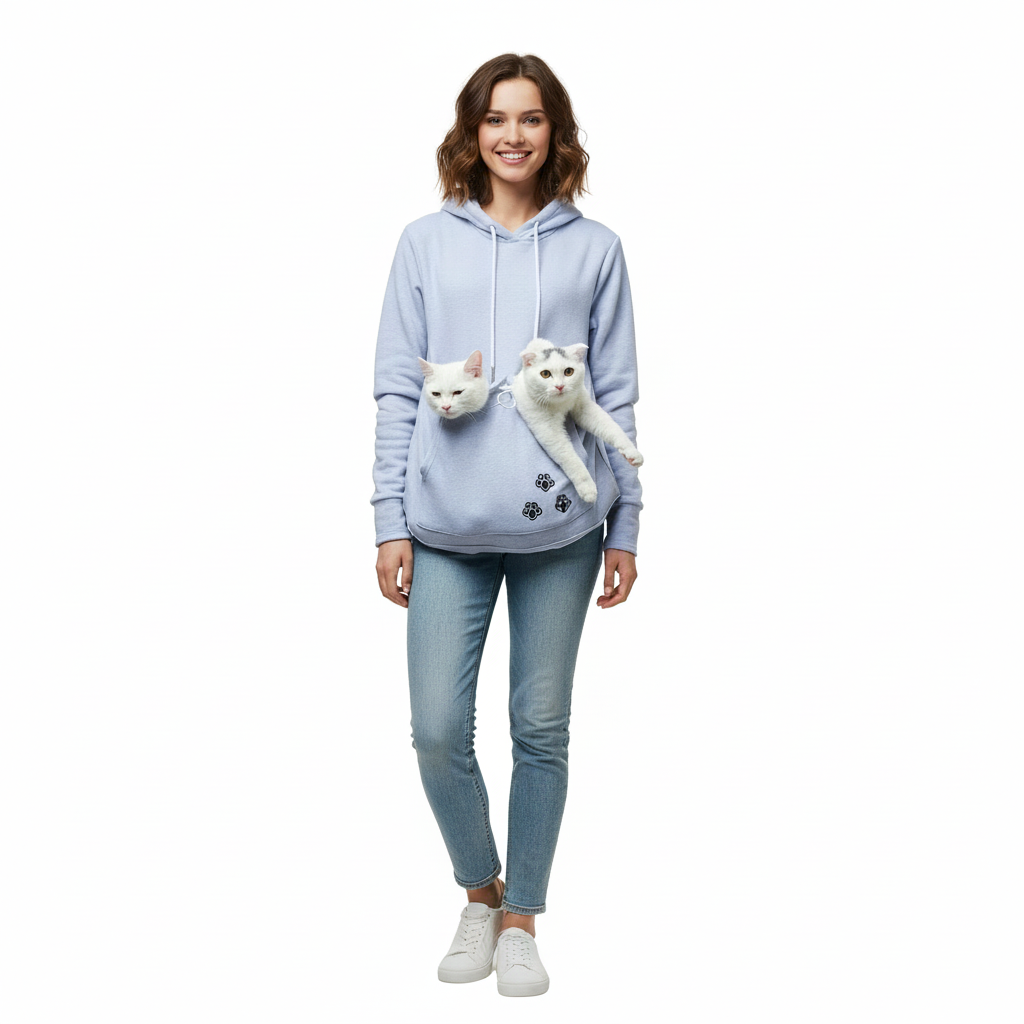 Stylish Hoodie with a Pouch (Cat and Dog)