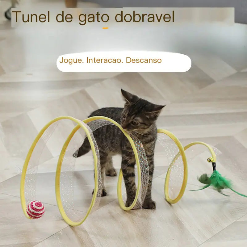 S Shaped Foldable Cat Tunnel Toy for Pets