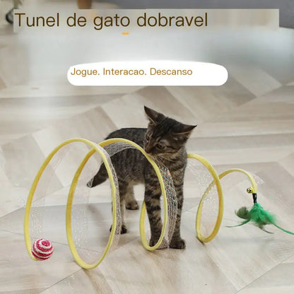 S Shaped Foldable Cat Tunnel Toy for Pets
