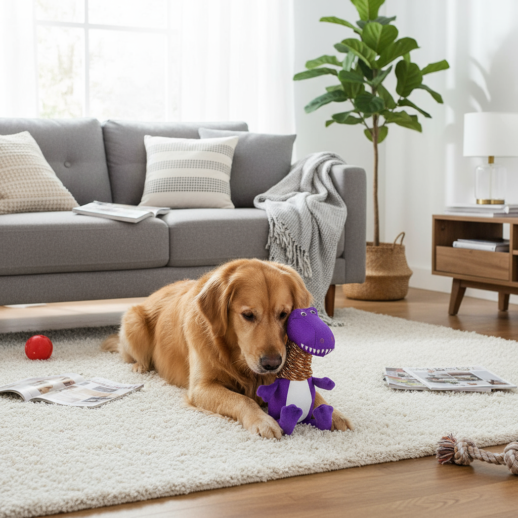 Dinosaur Dog Toy with Sound and Chew Features