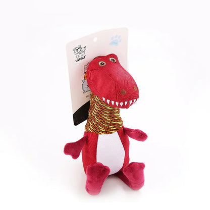 Dinosaur Dog Toy with Sound and Chew Features