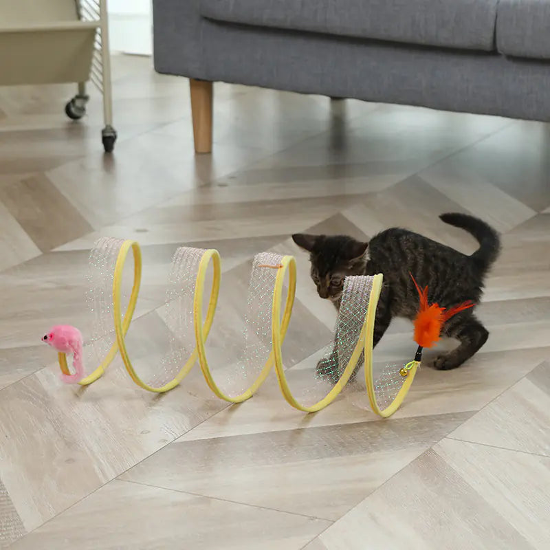 S Shaped Foldable Cat Tunnel Toy for Pets