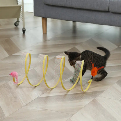 S Shaped Foldable Cat Tunnel Toy for Pets