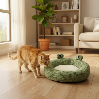 Cartoon Frog Shaped Pet Bed