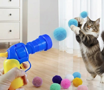 Cat Toy Launcher with Soft Balls