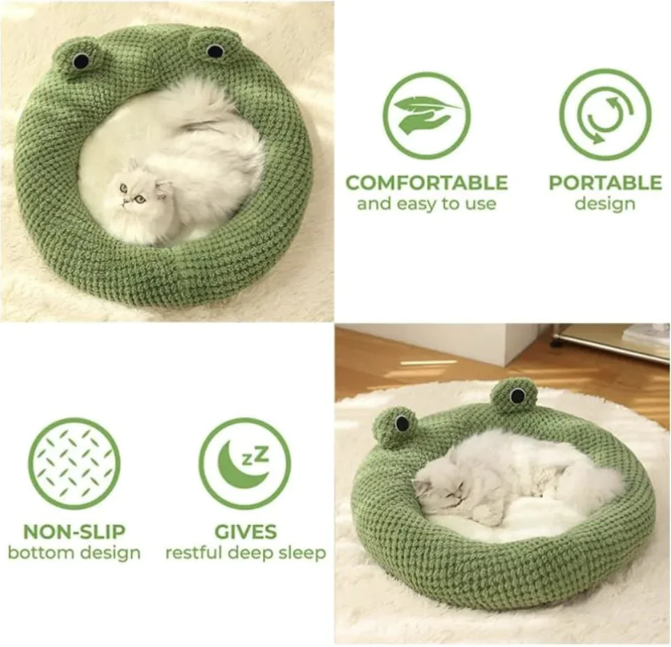 Cartoon Frog Shaped Pet Bed