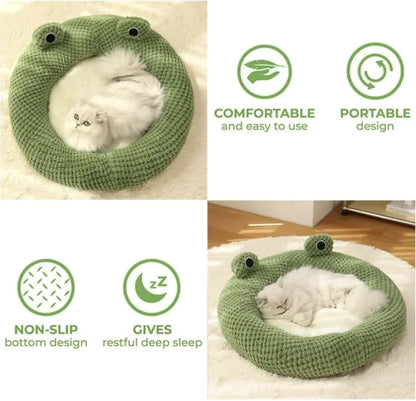 Cartoon Frog Shaped Pet Bed