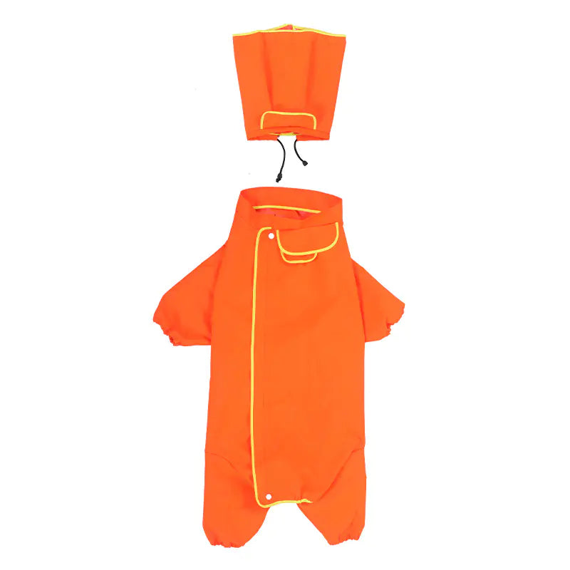 Reflective Hooded Waterproof Poncho for Large Dogs