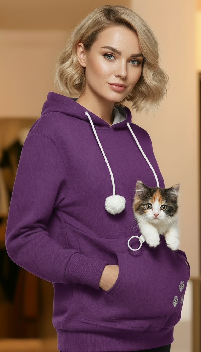 Stylish Hoodie with a Pouch (Cat and Dog)