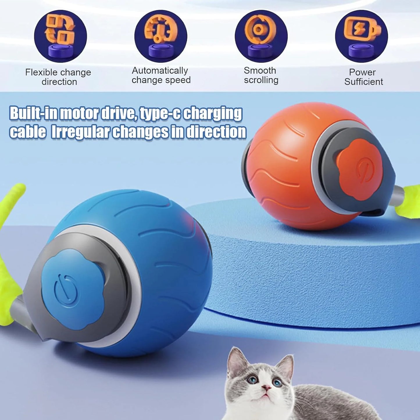 Speedy Interactive Cat Toy For Indoor Cats (USB Rechargeable)