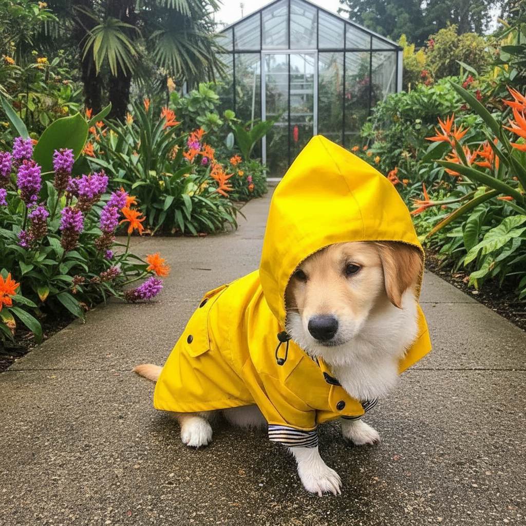 Retro Windproof Padded Dog Raincoat