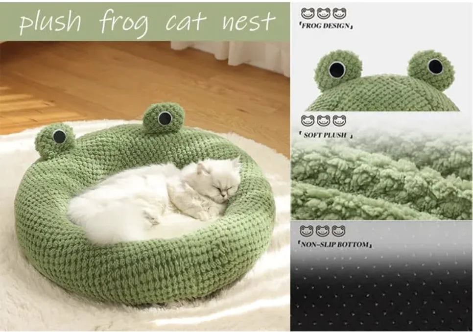 Cartoon Frog Shaped Pet Bed